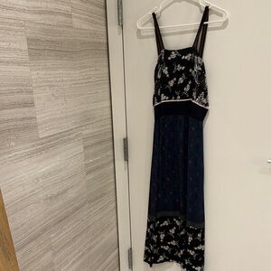 Warm Black and White Floral Dress